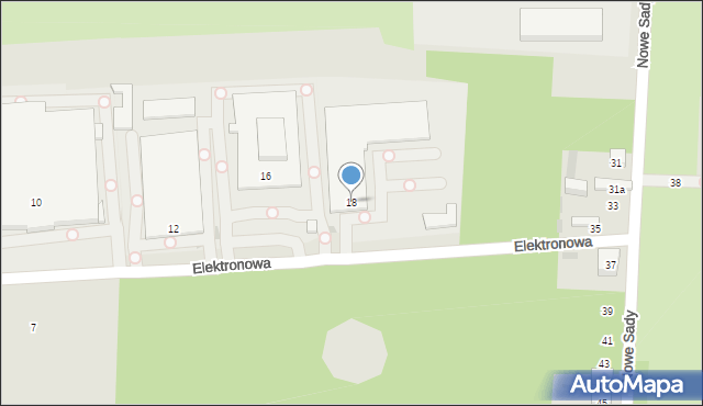 Łódź, Elektronowa, 18, mapa Łodzi