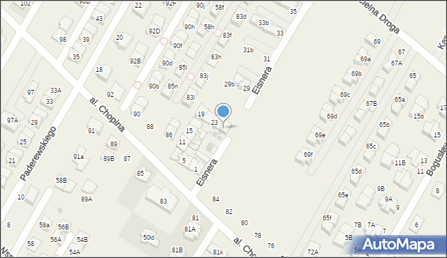 Łomianki Dolne, Elsnera Józefa, 27, mapa Łomianki Dolne