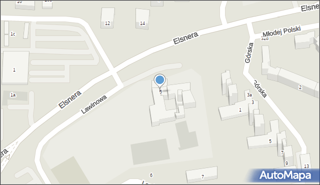 Lublin, Elsnera Józefa, 5, mapa Lublina