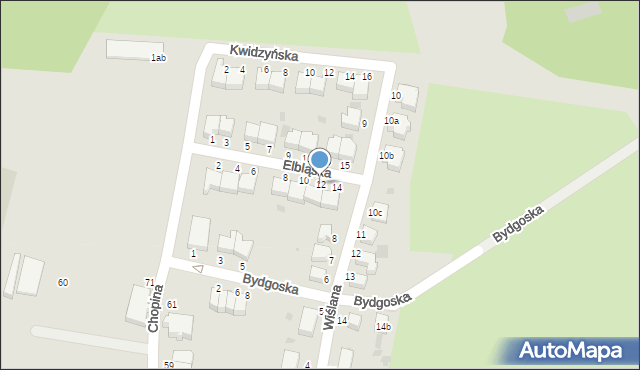 Malbork, Elbląska, 12, mapa Malborka