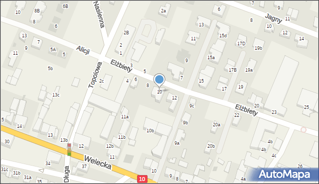 Mierzyn, Elżbiety, 10, mapa Mierzyn