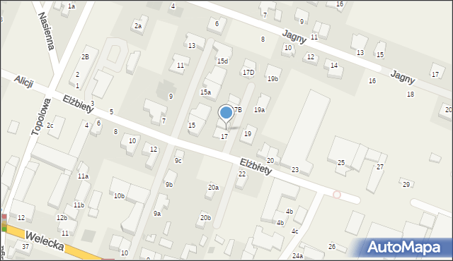 Mierzyn, Elżbiety, 17A, mapa Mierzyn