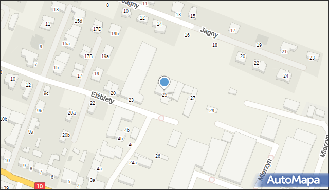 Mierzyn, Elżbiety, 25, mapa Mierzyn