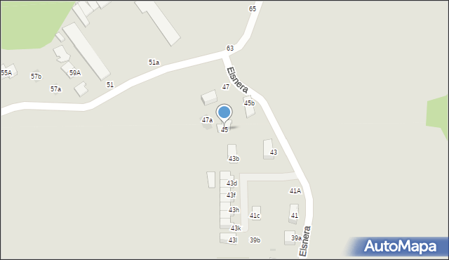 Mikołów, Elsnera Józefa, 45, mapa Mikołów