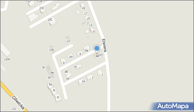 Mikołów, Elsnera Józefa, 4e, mapa Mikołów