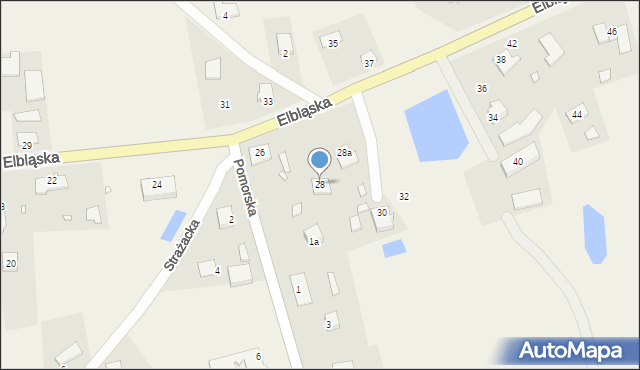 Milejewo, Elbląska, 28, mapa Milejewo