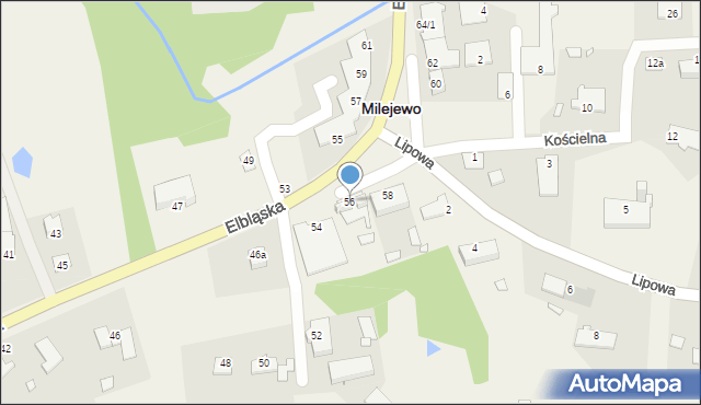 Milejewo, Elbląska, 56, mapa Milejewo