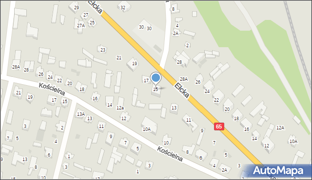 Mońki, Ełcka, 15, mapa Mońki