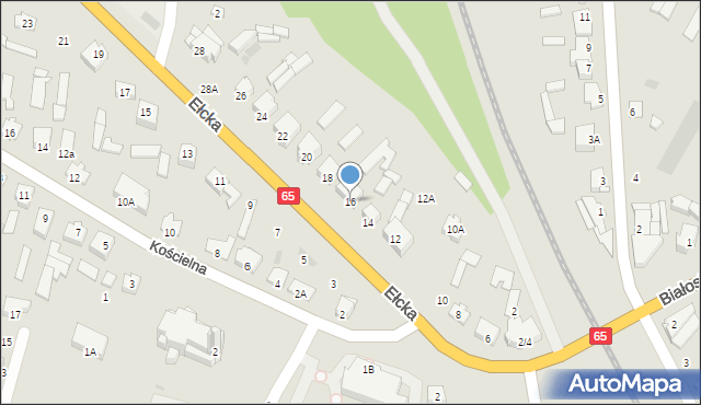 Mońki, Ełcka, 16, mapa Mońki