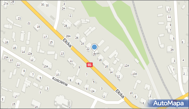 Mońki, Ełcka, 20, mapa Mońki