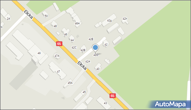 Mońki, Ełcka, 42D, mapa Mońki