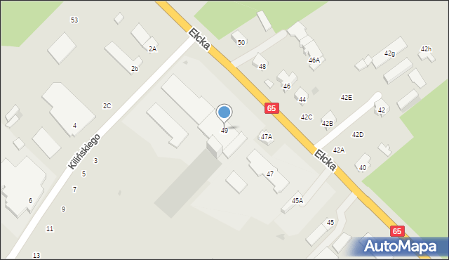 Mońki, Ełcka, 49, mapa Mońki