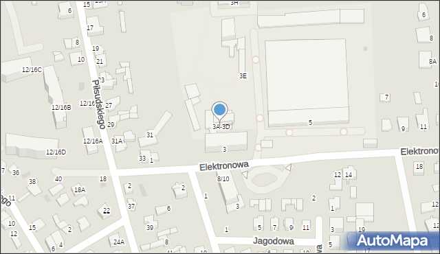 Nasielsk, Elektronowa, 3A-3D, mapa Nasielsk