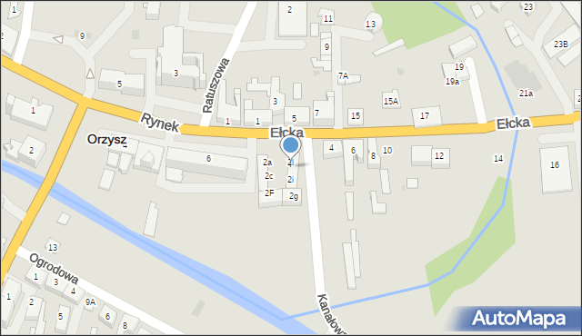 Orzysz, Ełcka, 2k, mapa Orzysz