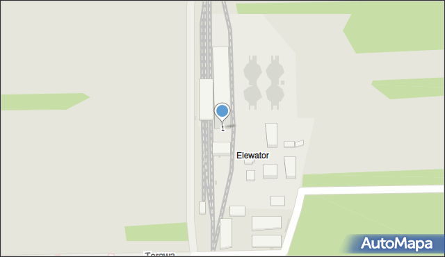 Sieradz, Elewatorowa, 1, mapa Sieradz