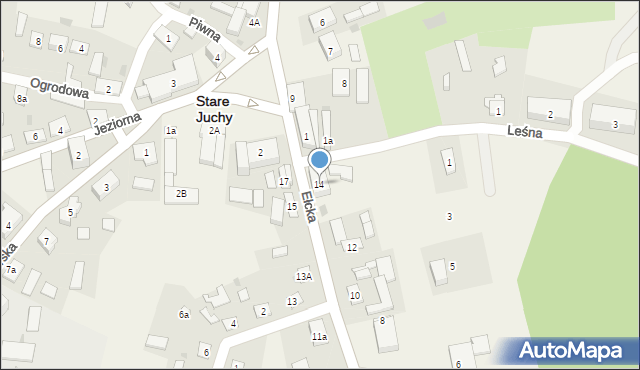 Stare Juchy, Ełcka, 14, mapa Stare Juchy