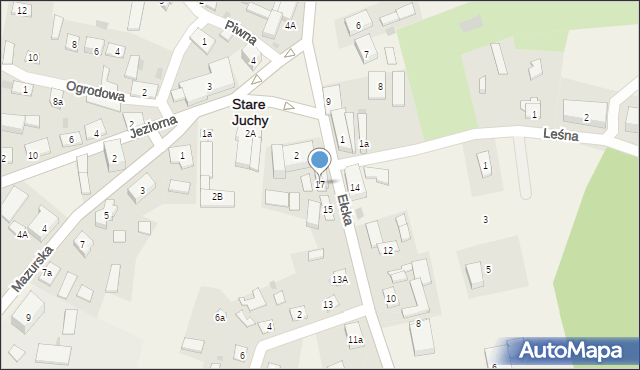 Stare Juchy, Ełcka, 17, mapa Stare Juchy