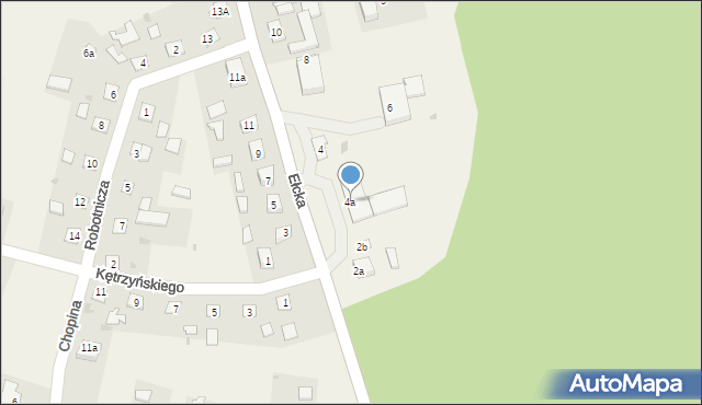 Stare Juchy, Ełcka, 4a, mapa Stare Juchy