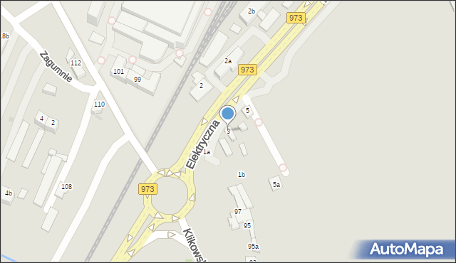 Tarnów, Elektryczna, 3, mapa Tarnów