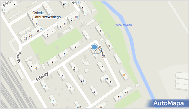 Tczew, Elżbiety, 11, mapa Tczew