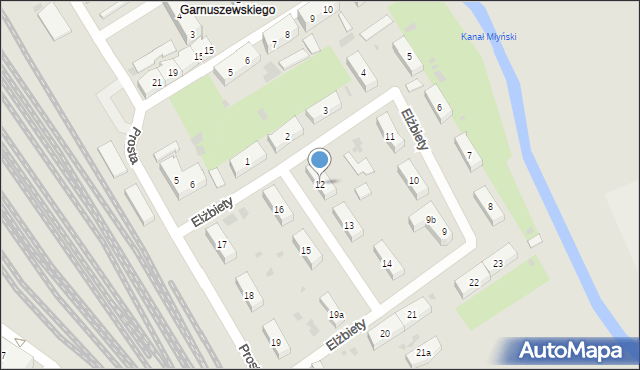 Tczew, Elżbiety, 12, mapa Tczew