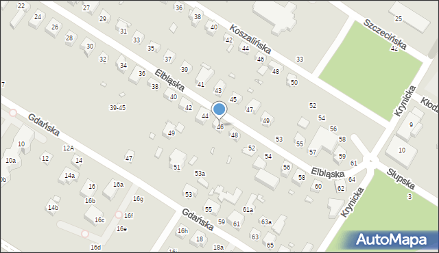 Toruń, Elbląska, 46, mapa Torunia