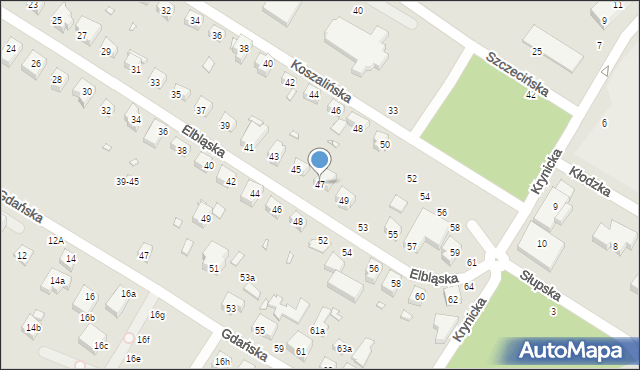 Toruń, Elbląska, 47, mapa Torunia