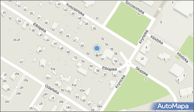 Toruń, Elbląska, 55, mapa Torunia