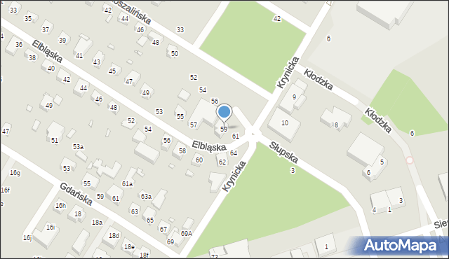 Toruń, Elbląska, 59, mapa Torunia