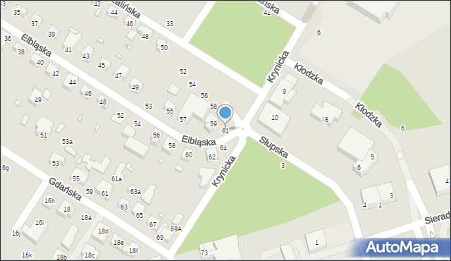 Toruń, Elbląska, 61, mapa Torunia