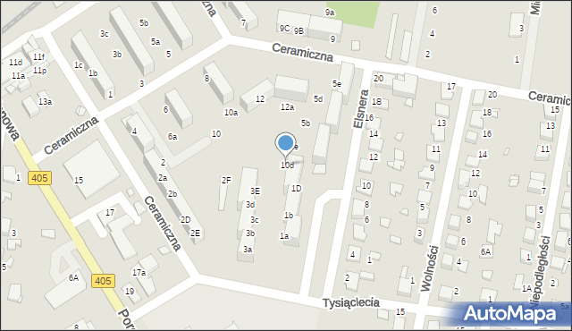 Tułowice, Elsnera, 10d, mapa Tułowice