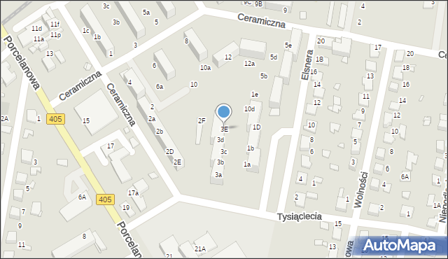 Tułowice, Elsnera, 3E, mapa Tułowice