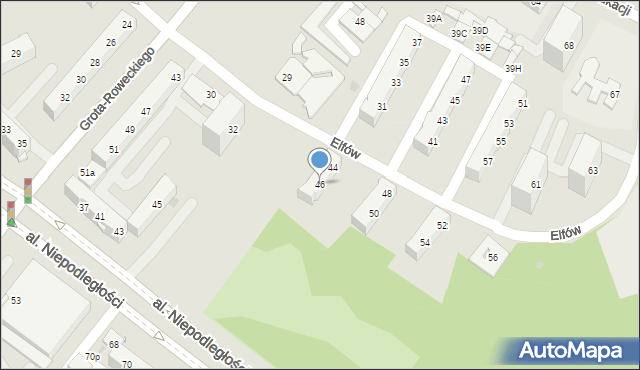 Tychy, Elfów, 46, mapa Tychów