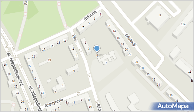 Tychy, Elfów, 5, mapa Tychów