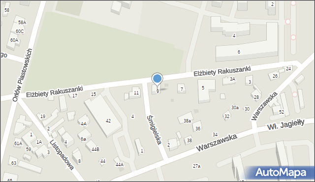 Warszawa, Elżbiety Rakuszanki, 9, mapa Warszawy