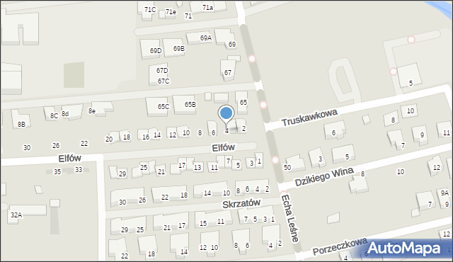 Warszawa, Elfów, 4, mapa Warszawy