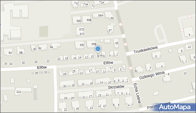 Warszawa, Elfów, 8, mapa Warszawy