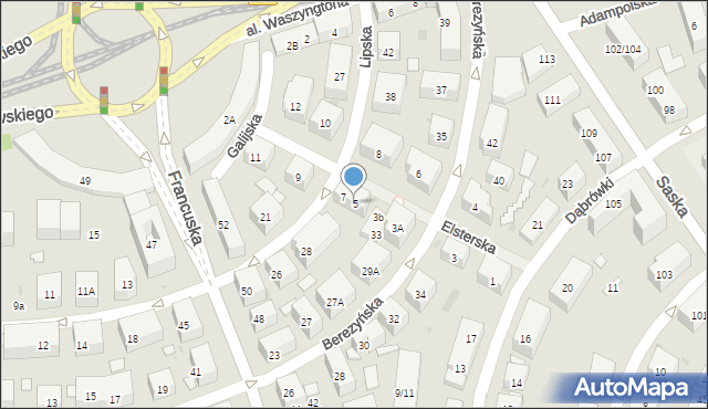 Warszawa, Elsterska, 5, mapa Warszawy