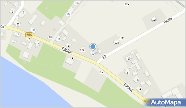 Woszczele, Ełcka, 12, mapa Woszczele