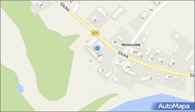 Woszczele, Ełcka, 19/2, mapa Woszczele