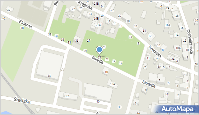 Wrocław, Eluarda Pawła, 23, mapa Wrocławia