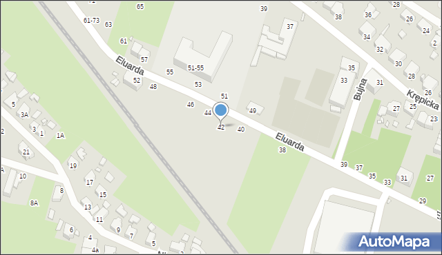 Wrocław, Eluarda Pawła, 42, mapa Wrocławia