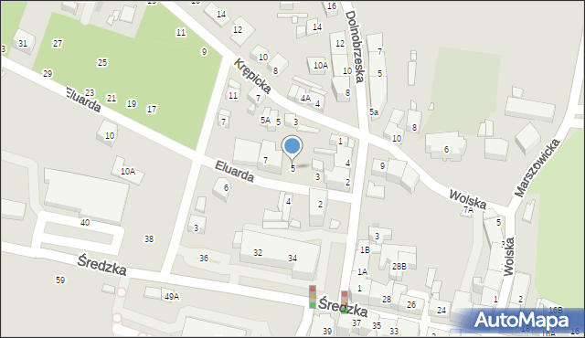 Wrocław, Eluarda Pawła, 5, mapa Wrocławia