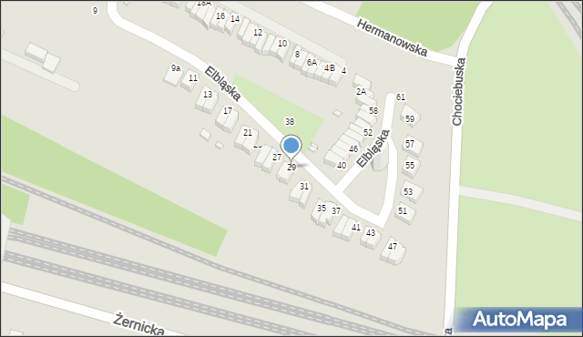 Wrocław, Elbląska, 29, mapa Wrocławia