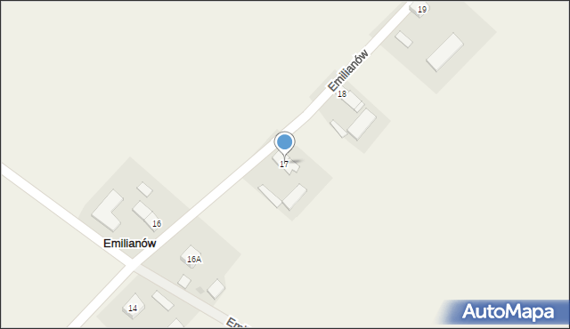 Emilianów, Emilianów, 17, mapa Emilianów