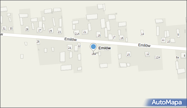 Emilów, Emilów, 18a, mapa Emilów