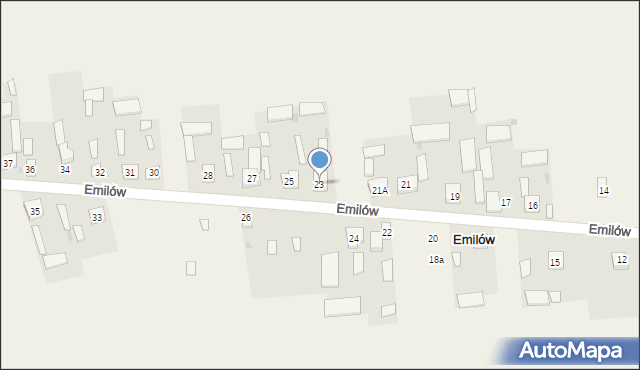 Emilów, Emilów, 23, mapa Emilów