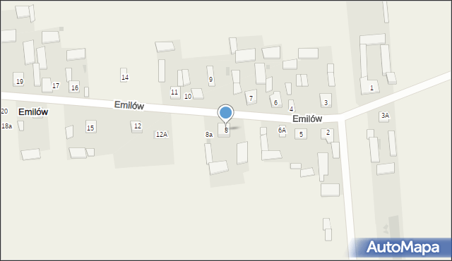 Emilów, Emilów, 8, mapa Emilów