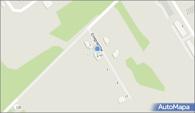 Ostrołęka, Emigrantów, 4, mapa Ostrołęka