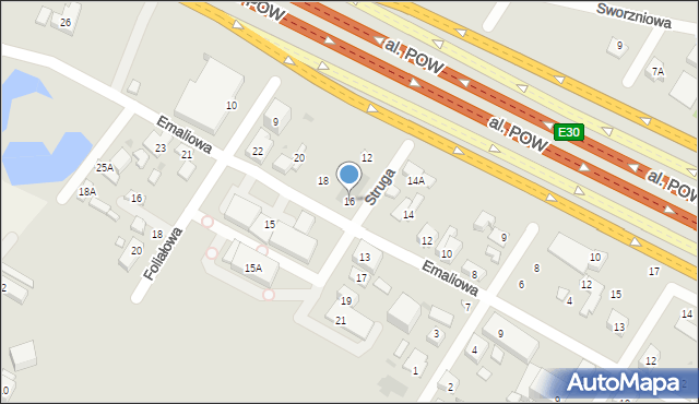 Warszawa, Emaliowa, 16, mapa Warszawy